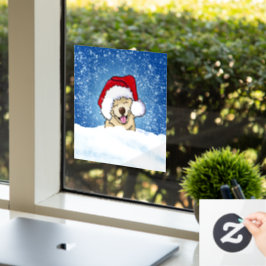 Glimlachende Chow Christmas Window Cling Raamsticker