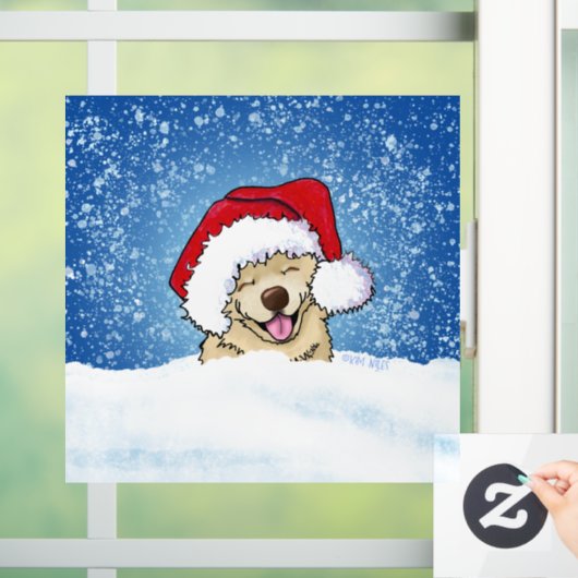 Glimlachende Chow Christmas Window Cling Raamsticker (Huis)