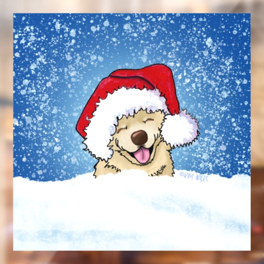 Glimlachende Chow Christmas Window Cling Raamsticker (Vel 2)