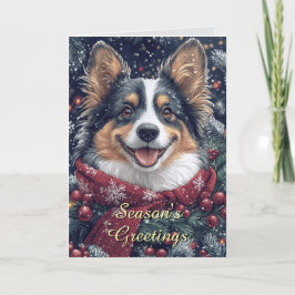 Glimlachende Collie Dog Christmas Kaart