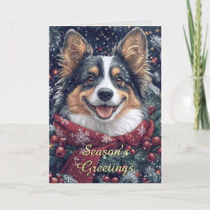 Glimlachende Collie Dog Christmas Kaart