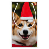Glimlachende Corgi kerstpret Klein Cadeauzakje (Achterkant)