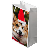 Glimlachende Corgi kerstpret Klein Cadeauzakje (Achterkant Gekanteld)