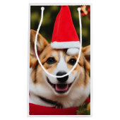 Glimlachende Corgi kerstpret Klein Cadeauzakje (Voorkant)