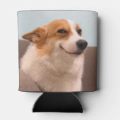 Glimlachende Corgi Meme Dubbelzijdig Zwart Blikjeskoeler (Achterkant)