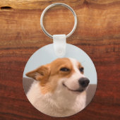 Glimlachende Corgi Meme Dubbelzijdige Sleutelhange Sleutelhanger (Achterkant)