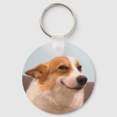 Glimlachende Corgi Meme Dubbelzijdige Sleutelhange Sleutelhanger (Achterkant)