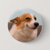 Glimlachende Corgi Meme Pin Button (Voorkant)