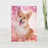 Glimlachende Corgi met Hearts Valentijn Feestdagen Kaart (Voorkant)