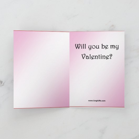 Glimlachende Corgi met Hearts Valentijn Feestdagen Kaart (Binnen)