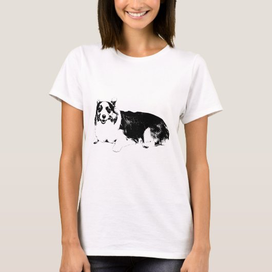 Glimlachende Corgi op zijn Gemak T-shirt (Voorkant)