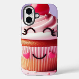 Glimlachende Cupcake met Cherry - Sweet Delight De iPhone 16 Hoesje