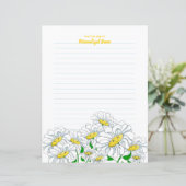 Glimlachende Daisy Dreams Lined Paper Sheet (Staand voorkant)