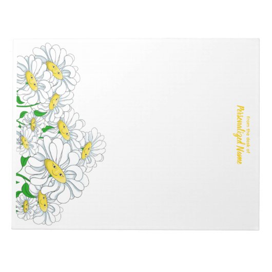 Glimlachende Daisy Dreams Ongevoerd Notitieblok (Voorkant)
