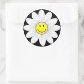 Glimlachende Daisy Flower Ronde Sticker (Tas)