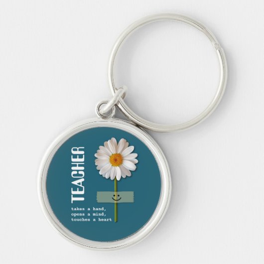 Glimlachende Daisy leraar waardering cadeau Sleutelhanger (Voorkant)
