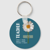 Glimlachende Daisy leraar waardering cadeau Sleutelhanger (Voorkant)