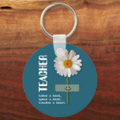 Glimlachende Daisy leraar waardering cadeau Sleutelhanger (Voorkant)