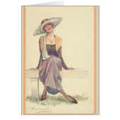  - glimlachende dame op Park Bench, (Voorkant)