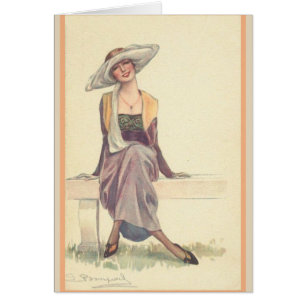 - glimlachende dame op Park Bench,