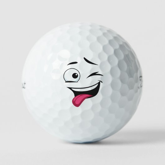 Glimlachende dartel gevoelens Emoticon Golfballen (Voorkant)