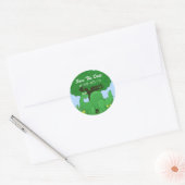 Glimlachende dinosaurus Bewaar de datum Stickers (Envelop)