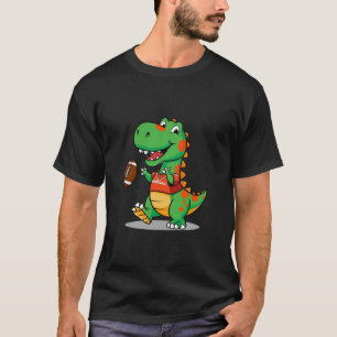 Glimlachende dinosaurus speelt Football T-shirt vo