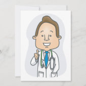 Glimlachende dokter geeft duimen omhoog met stetho kaart (Voorkant)