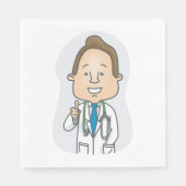 Glimlachende dokter geeft duimen omhoog met stetho servet (Voorkant)