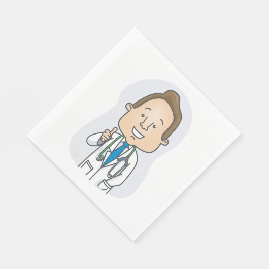 Glimlachende dokter geeft duimen omhoog met stetho servet (Hoek)