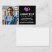 Glimlachende dokter in ziekenhuis visitekaartje (Voorkant / Achterkant)