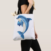 Glimlachende Dolfijn Kinderen T-Shirt Tote Bag (Dichtbij)