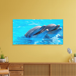 Glimlachende dolfijnen canvas afdruk