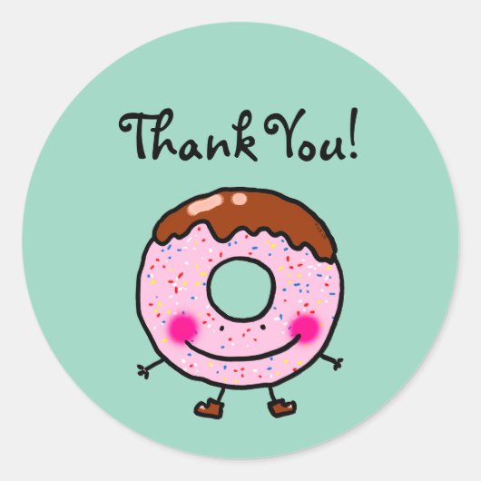 Glimlachende Donut Bedankt Sticker (Voorkant)