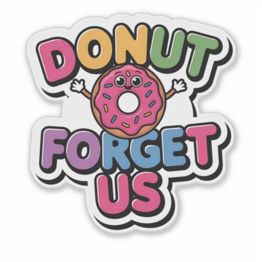 Glimlachende donut - Vergeet ons niet Sticker (Voorkant)