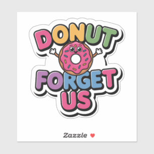 Glimlachende donut - Vergeet ons niet Sticker