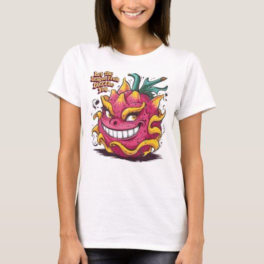 Glimlachende draak Vrucht van vreugde T-shirt (Voorkant)