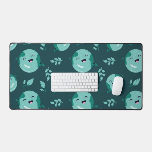 Glimlachende Earth Pattern Desk Mat (Keyboard & Muis)