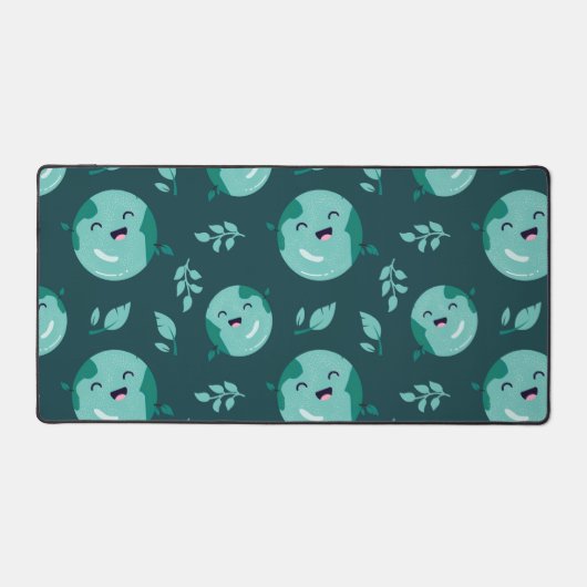 Glimlachende Earth Pattern Desk Mat (Voorkant)