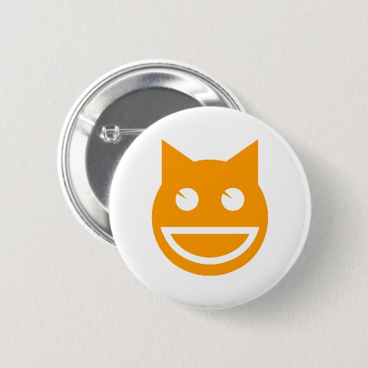 Glimlachende Emoji Kat Ronde Button 5,7 Cm (Voorkant /achterkant)