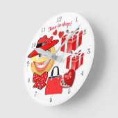 Glimlachende Emoji met winkelen, Tijd om te winkel Ronde Klok (Hoek)