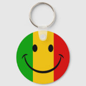 Glimlachende Emoji Rasta Vlag Gestreept Sleutelhanger (Voorkant)