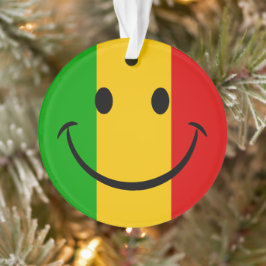 Glimlachende Emoji Rasta Vlag Strepen Reggae Ornament