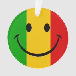 Glimlachende Emoji Rasta Vlag Strepen Reggae Ornament