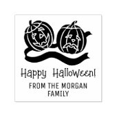 Glimlachende en fronsende pompoenen Happy Hallowee Zelfinktende Stempel (Design)