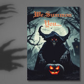 Glimlachende enge rode ogen demon Halloween Kaart