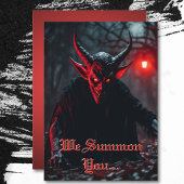 Glimlachende enge rode ogen kruipende duivel Hallo Kaart