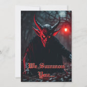 Glimlachende enge rode ogen kruipende duivel Hallo Kaart (Voorkant)