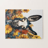 Glimlachende ezel in Wildflower Garden Legpuzzel (Horizontaal)