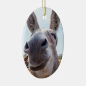 Glimlachende ezel kerstversiering keramisch ornament (Rechts)